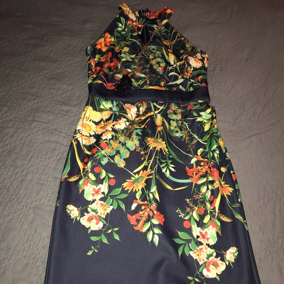 Floral navy blue dress - Picture 2 of 3
